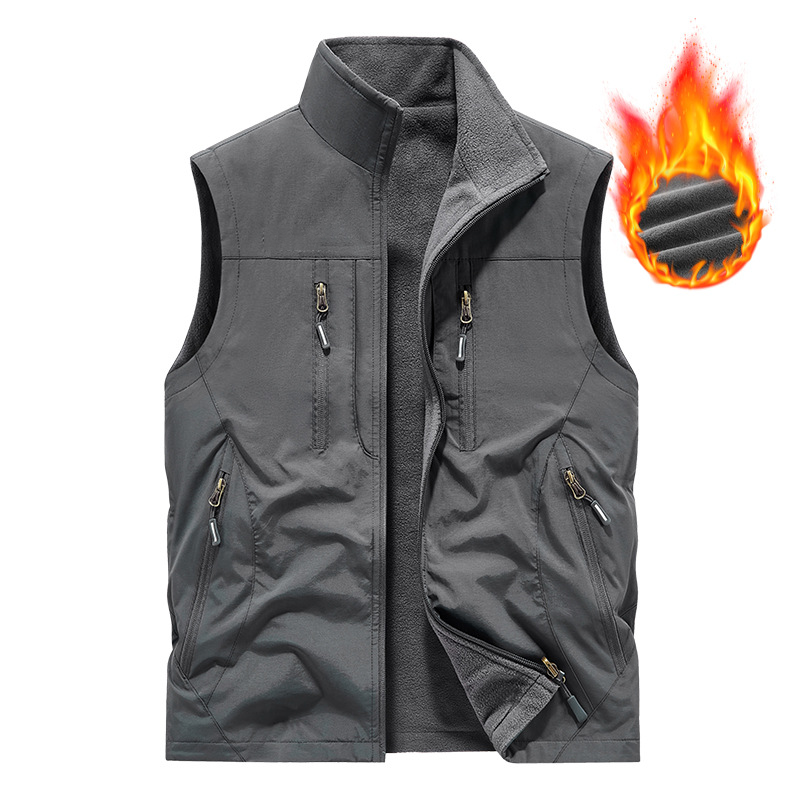 Men's Oversized Sleeveless Vest Jacket with Pockets