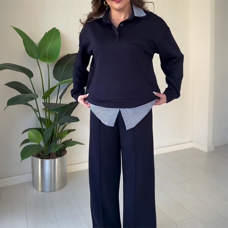 ⏳Limited-time offer⏰ Women's casual two-piece set with long sleeves, top and pants.