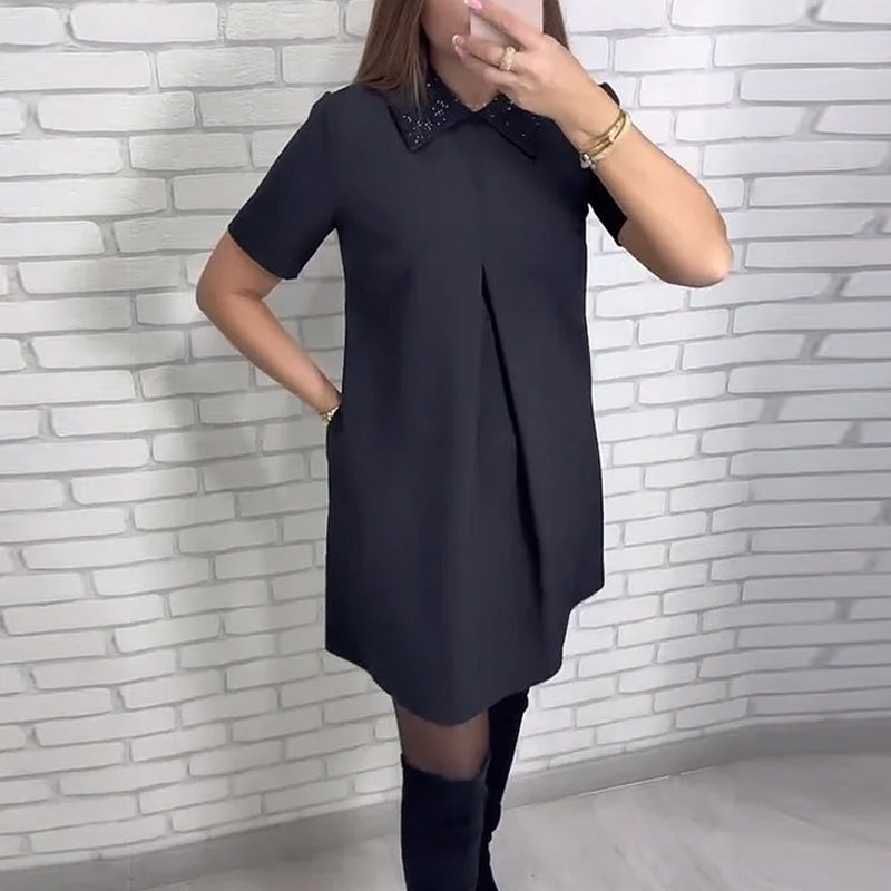 Women’s Elegant Collar Mini Dress