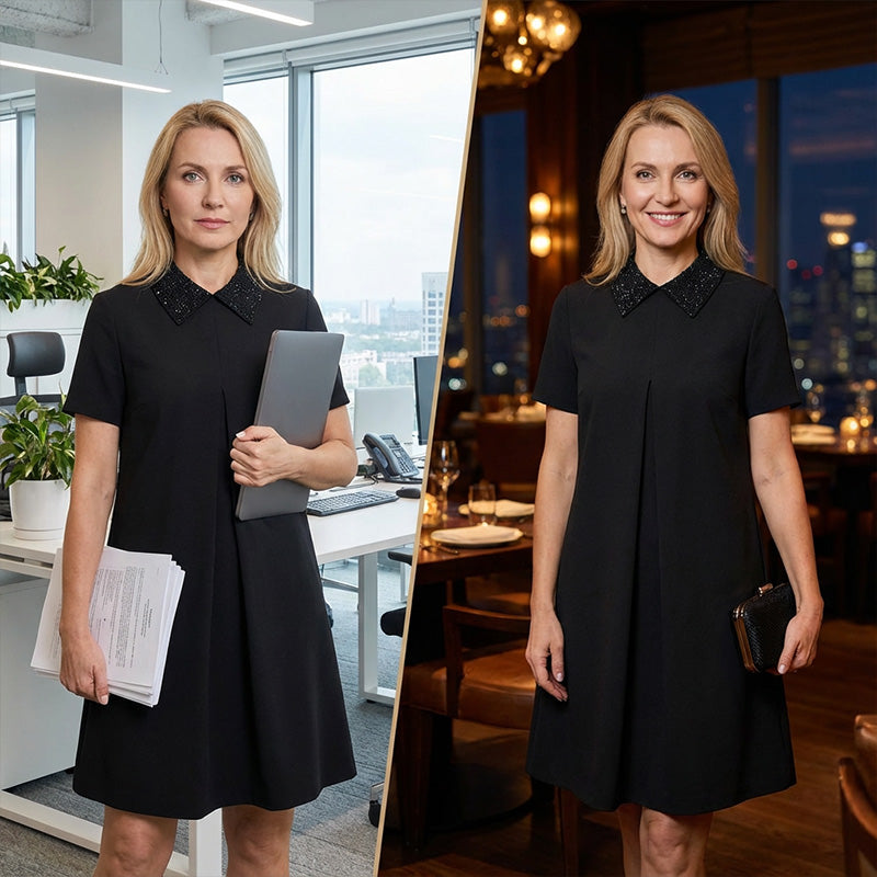 Women’s Elegant Collar Mini Dress
