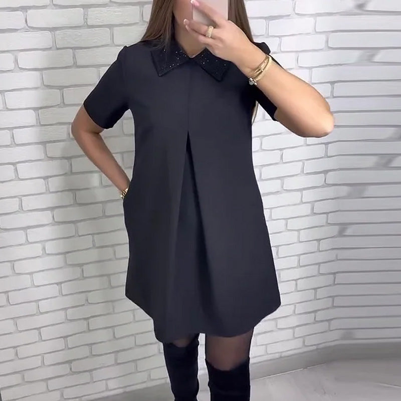 Women’s Elegant Collar Mini Dress