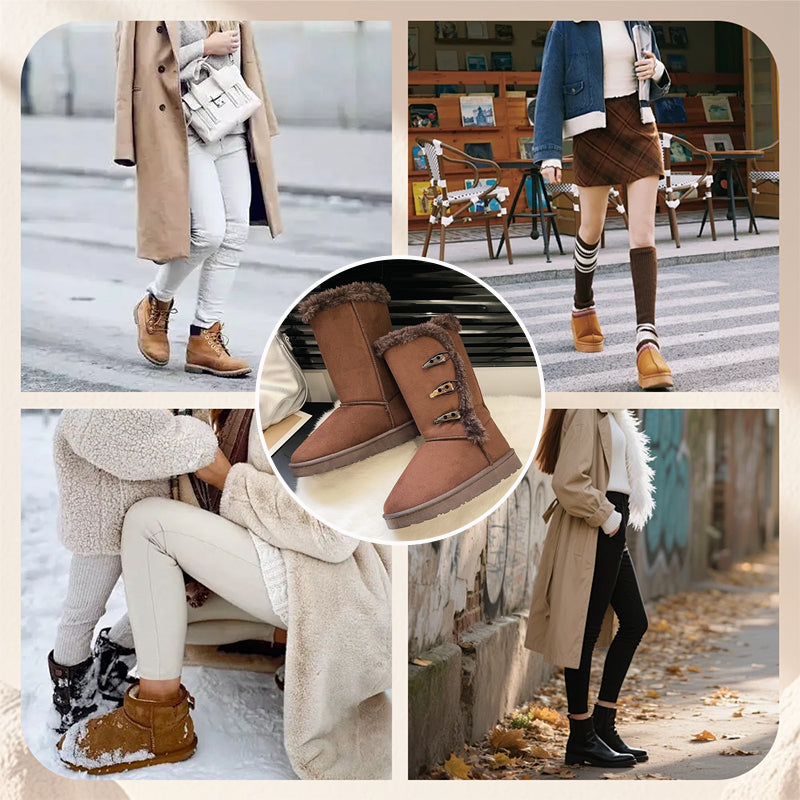 Women's Ultra-Warm Faux Fur Lined Mid-Calf Snow Boots