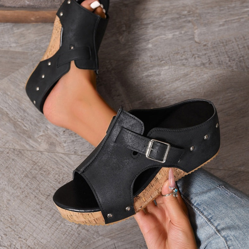 Women's Fashion Peep Toe Wedge Platform Sandals