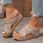 Women's Fashion Peep Toe Wedge Platform Sandals