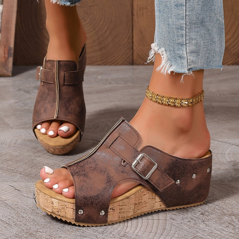 Women's Fashion Peep Toe Wedge Platform Sandals