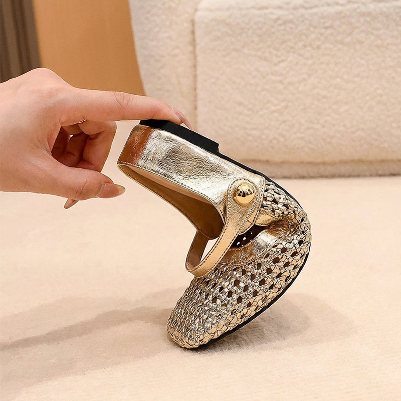 📢📢50% OFF !!!⏰Women's Woven Square-Toe Mary Jane Mules