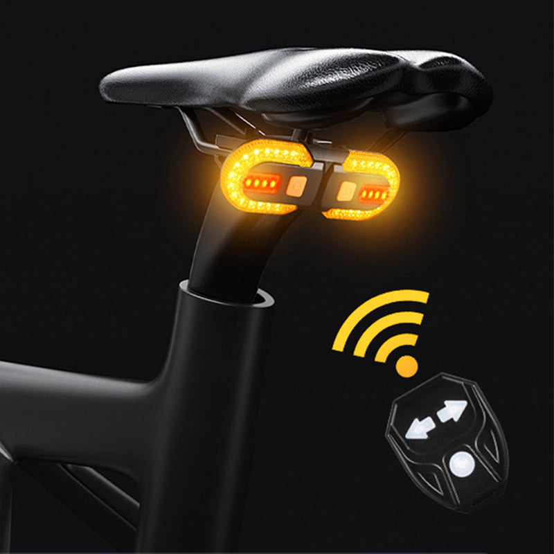 🚴 50% OFF NOW! 🔦 Bicycle Wireless Remote Control Turning Tail Light – Auto Brake Sensor, 30+ Light Modes & USB Rechargeable ⚡