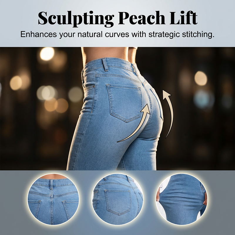 💎 50% OFF! 💎 Women's High-Waist Stretch Flare Jeans – Peach Lift, 4-Way Stretch & Leg-Lengthening Silhouette