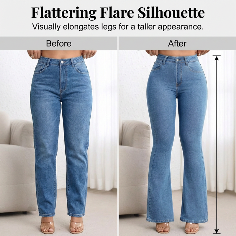 💎 50% OFF! 💎 Women's High-Waist Stretch Flare Jeans – Peach Lift, 4-Way Stretch & Leg-Lengthening Silhouette