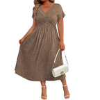 💗Women's Elegant V-Neck Twist Front Dress💗✨Let Your Charm Shine Bright