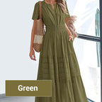 Women's Boho Chic Smocked Waist Maxi Dress