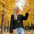 ✨ Women’s Elegant Crew Neck Hollow-Out Long Sleeve Top – Chic, Comfortable & Stylish for Any Occasion 👚💖
