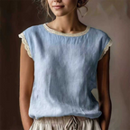 Women's Lace Trim Sleeveless Blouse