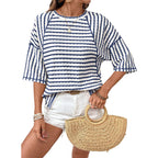 👕HOT SALE 49% OFF✨Women's Striped Relaxed Fit T-Shirt