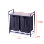 Dual Sorter Laundry Hamper with Storage Shelf