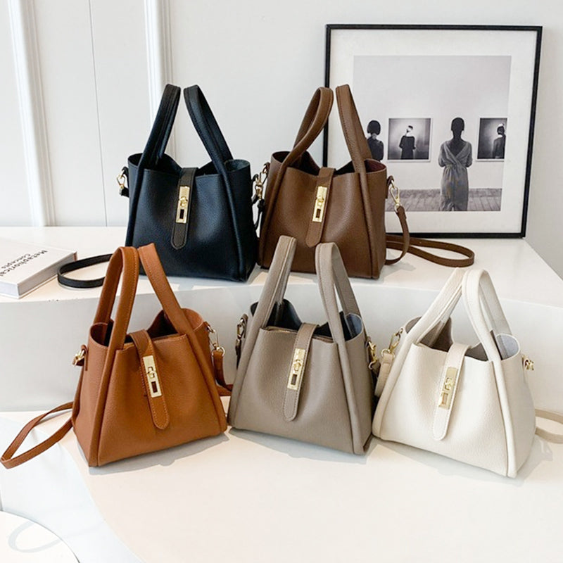 Women's Large Capacity Faux Leather Bucket Bag