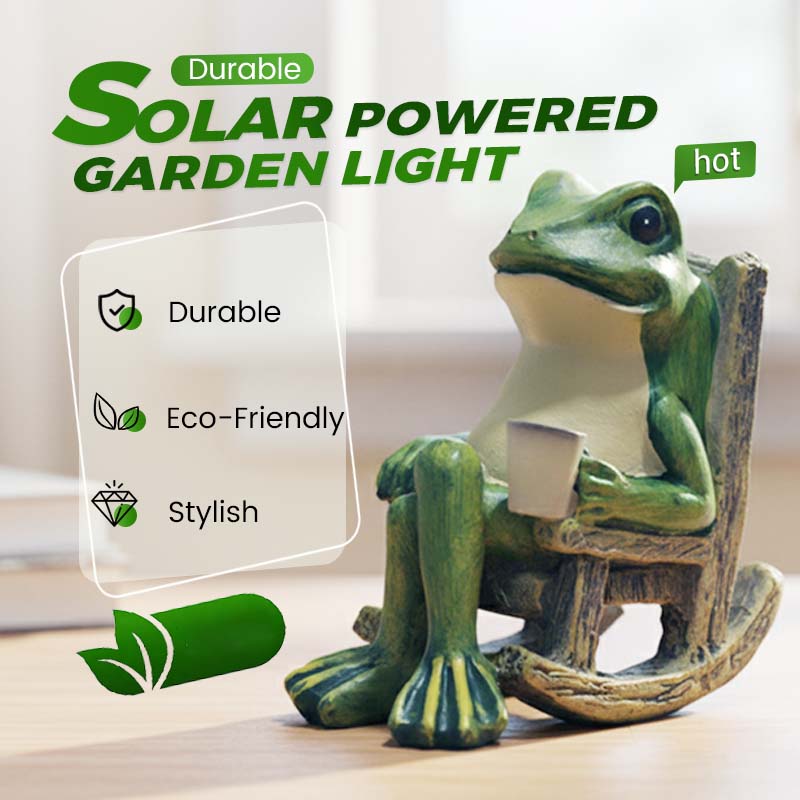 Solar Frog Rocking Chair Ornament