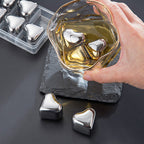 Heart-Shaped Stainless Steel Reusable Ice Cubes Set