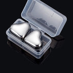 Heart-Shaped Stainless Steel Reusable Ice Cubes Set