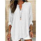 Women’s Casual Solid V-Neck Blouse