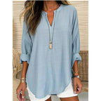 Women’s Casual Solid V-Neck Blouse