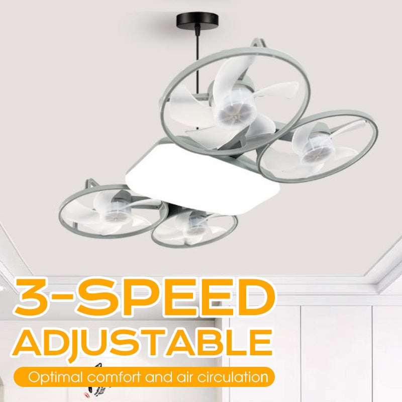 3-Speed E27 Drone Model Fan Light with Remote