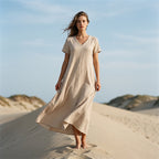 ⌛Limited-Time Offer-Women's Short Sleeve V-Neck Maxi Dress