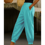 Women's Casual Solid Color Ankle-Cuffed Pants