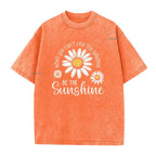 ⏳Limited-time 50% off⏰Vintage Washed Daisy Print Loose Fit T-Shirt🌼👚