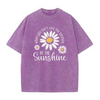 ⏳Limited-time 50% off⏰Vintage Washed Daisy Print Loose Fit T-Shirt🌼👚