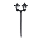 Retro Solar Garden Lights Outdoor Double Head Hexagonal Street Lamp