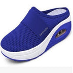 Women's Casual Hollowed Out Fabric Flat Bottom Slope Heel Slippers