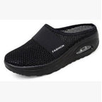 Women's Casual Hollowed Out Fabric Flat Bottom Slope Heel Slippers
