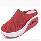 Women's Casual Hollowed Out Fabric Flat Bottom Slope Heel Slippers