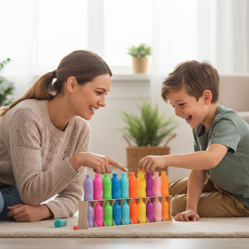 Rainbow Bottle Color Matching Game Toy Set