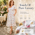 🌸 Floral V-neck dress with a twist at the waist—elegant and casual for any occasion