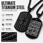 Men's Retro Stainless Steel Cross Tag Pendant
