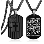 Men's Retro Stainless Steel Cross Tag Pendant