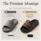 Unisex Monogram Summer Slides with Metallic Chain