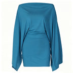 Women's Off-Shoulder Batwing Sleeve Bodycon Dress