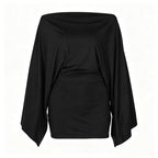 Women's Off-Shoulder Batwing Sleeve Bodycon Dress