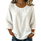 Women's Casual Crew Neck 3/4 Sleeve Top