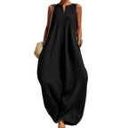 🌸 50% OFF NOW! 🌸Women's Sleeveless V-Neck Wide-Leg Jumpsuit with Pockets