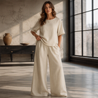 Women's Loose-Fit Top & Wide-Leg Pants Set
