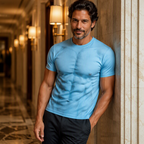 T-Shirt with a Muscular Guy and Six-Pack Print