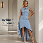 ⏰Last Day Sale 50% Off💃Women's Sleeveless Denim Dress with Asymmetrical Hem
