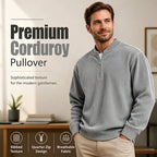 ✨Men's Corduroy Quarter-Zip Pullover Sweatshirt Casual Stand Collar Long Sleeve Top
