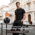 🌿Men's Waffle-Knit Short Sleeve Top & Pants Set– Casual Comfort Meets Effortless Autumn Style