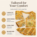 🌸 50% OFF NOW!Women's Elegant Floral Print V-Neck Top