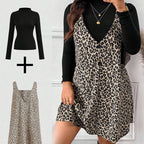 Layered Look Leopard Cami Dress & Top Set